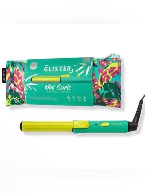 Glister Mini Curls Black Tourmaline Gem Travel Clip Curler with Pouch